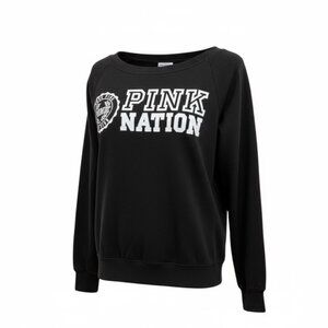 Victorias Secret PINK Nation Black Long Sleeve Sweatshirt S